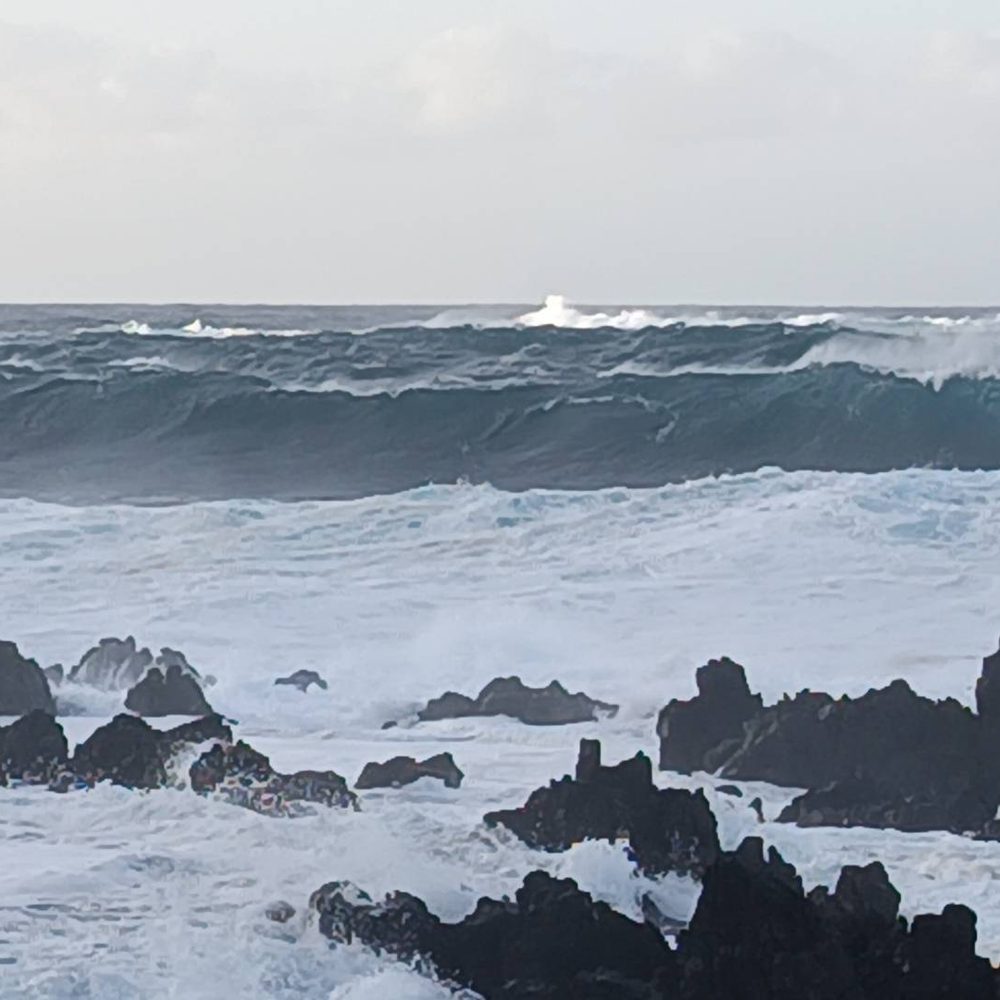 Atlantic swell breaking on the rocks off Madeira